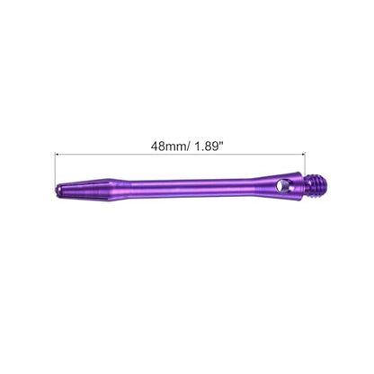 48mm Aluminum Dart Shafts, Medium 2BA Thread Dart Stems Dart Accessories Throwing Fitting for Steel Tip - 3 Pack (Purple)