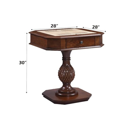 Chess Table, Reversible Chess Checker Game Table with 2 Drawers for Family Entertainment Room, 3-in-1 Square Game Tray for Chess Checker Backgammon, Deep Cherrywood - size: 28''-Chess Table Deep Cherry