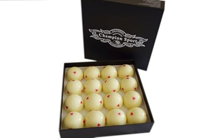 Champion 2-1/4" Billiard Arcos Training Pool Cue Ball with Red or Black Triangles - style: One Set: 16 balls/1 box ( Red Triangles)