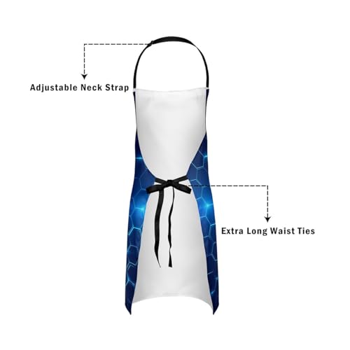 Manfei Volleyball Kids Kitchen Apron - color: Neon Blue