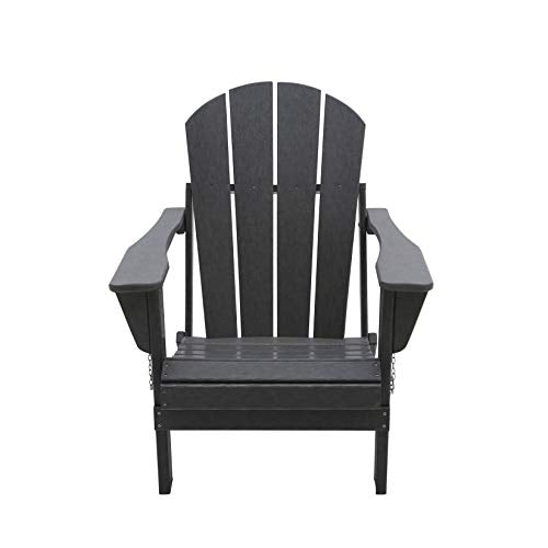 WestinTrends Malibu HDPE Outdoor Patio Folding Poly Adirondack Chair, Gray - color: Grey, size: 1 Chair