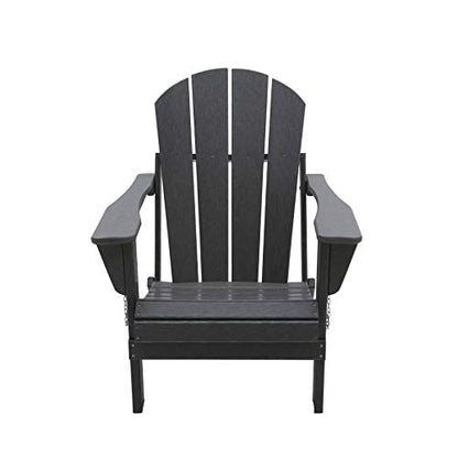 WestinTrends Malibu HDPE Outdoor Patio Folding Poly Adirondack Chair, Gray - color: Grey, size: 1 Chair