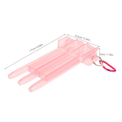 LIOOBO Portable Dart Container Hard Case Zipper Sturdy Plastic for Storage Carry - color: Pink