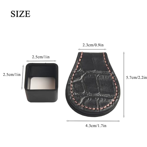 LAKE OF FIRE Pool Chalk Holder – Magnetic Leather Pocket Clip Design – Ideal Accessory for Snooker & Billiards - style: Square