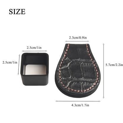 LAKE OF FIRE Pool Chalk Holder – Magnetic Leather Pocket Clip Design – Ideal Accessory for Snooker & Billiards - style: Square