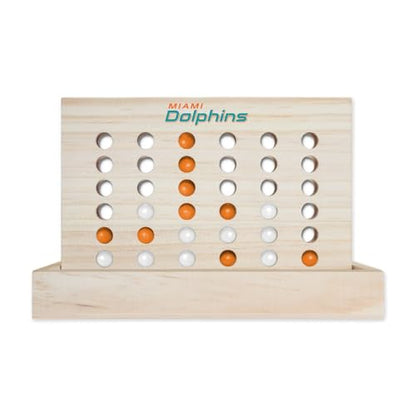 Rico Industries NFL Mini Travel Team 4 in A Row Mini Game- Wooden, Team Colors, 5.5" x 8" (Miami Dolphins) - style: Miami Dolphins