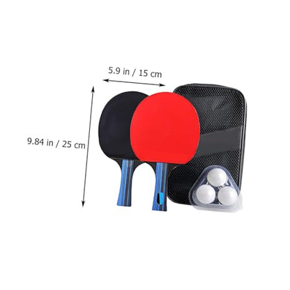 Mikikit Table Tennis Racket Set with Double Sided Reverse Adhesive Paddles Balls and Carry Bag High Friction Rubber for Strong and Comfortable Grip Outdoor Pingpong Bat Kit