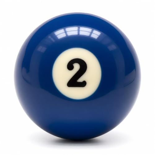KONLLEN Single Replacement Pool Ball – 2-1/4" Regulation Size & Weight Billiard Ball Made of Phenolic Resin (Choose 1–15 or Cue Ball) - color: #2