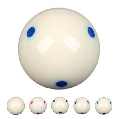 2-1/4" White Cue Balls for Pool Table,57.2mm Billiard White Ball,Red or Blue 6 Dot AAA-Grade Billard Balls,6 oz Pool Ball,A Variety of cue Balls are Available. - color: Blue 6 Dot
