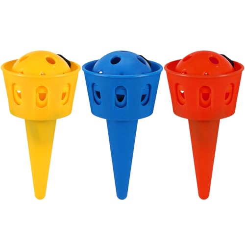 3 Sets Toss Catch Ball Toy with Scoop for Kids Ages 3-5 - Lightweight Portable Ball and Scoop Outdoor and Indoor Game for Children