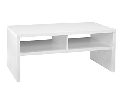 ClosetMaid 1654 Rectangular Coffee Table with Storage Shelves, White - color: White, style: Coffee Table