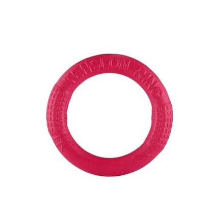 A Pcs Dog Ring Thing Sturdy Chewing Flying Floating Training Tools Fetch Small Medium Large Dogs Throwing Catching Flying(Red) - color: Red