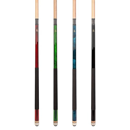 Set of Aska L2 Billiard Pool Cue Sticks, 58" Hard Rock Canadian Maple, 5/16x18 Joint, 13mm Hard Tip, Mixed Weights - style: Set of 4 Sticks