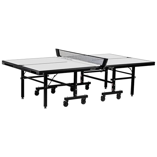 Killerspin MyT Max - Ping Pong Table, Foldable Table for Table Tennis, Portable Ping Pong Table Set with Built-in Paddle and Ball Storage, 25mm - color: Vanilla, size: 415Max