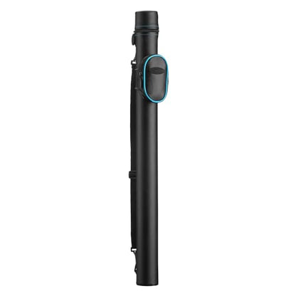 Casemaster Q-Vault Supreme Billiard/Pool Cue Hard Case, Holds 1 Complete 2-Piece Cue (1 Butt/1 Shaft) - color: Black with Blue Trim
