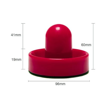 Air Hockey Paddles 3.78-inch (96mm) – Heavy-Duty Pushers for Full-Size Air Hockey Tables – Includes Felt Pads & Extra 3.7-inch (94mm) Replacement Stickers (Set of 2)