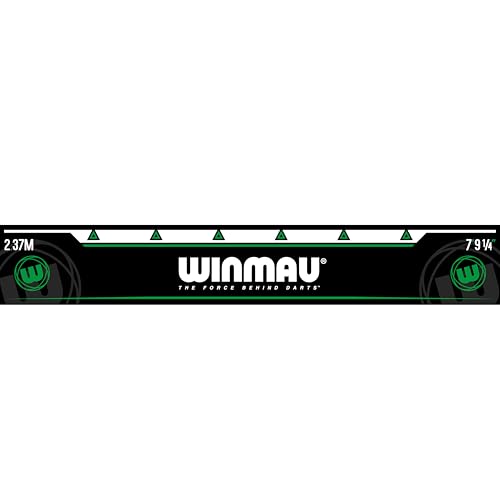 Winmau Darts Oche Line - High Visibility Throw Line Marker with Toe Markers for Consistent Stance - Self-Adhesive, Sticks to Hard Floors (Wood/Tile/Laminate) - Regulation Distance - style: Winmau Green
