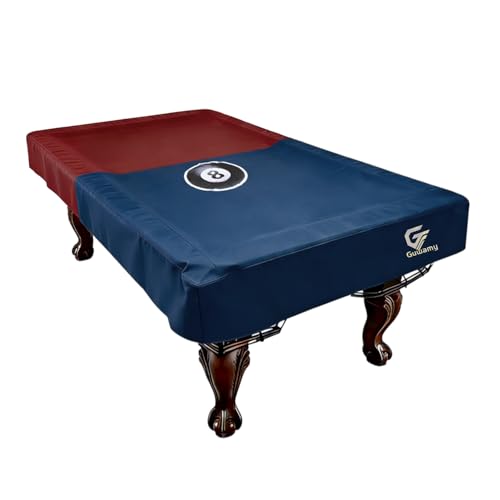 9FT (113"L x 63"W x 8"H) Heavy Duty Leatherette Pool Table Cover – Waterproof, Scratch-Resistant, All-Season Protection for Indoor/Outdoor Use – Red/Dark Blue