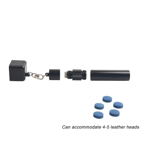 LAKE OF FIRE 3-in-1 Snooker/Pool Cue Tip Shaper with Repair Tool, Cue Tip Storage, and Billiard Chalk Holder - color: Black