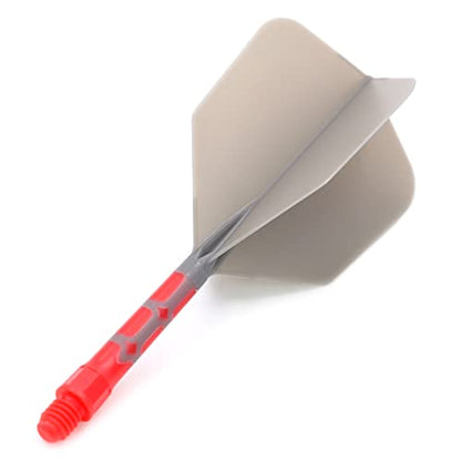 CUESOUL ROST T19 Integrated Dart Shaft and Flights Big Wing Shape Grey 28mm-Say Goodbye to Falling Dart Flight - color: with Red Shaft
