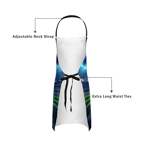 Manfei Baseball Kids Kitchen Apron - color: Blue Green