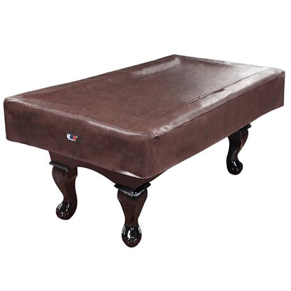 GSE Games & Sports Expert Billiard Table Covers, 7'/8'/9' Waterproof & Tearproof Heavy Duty Leatherette Pool Table Cover (Several Colors Available) - color: Brown - 9ft