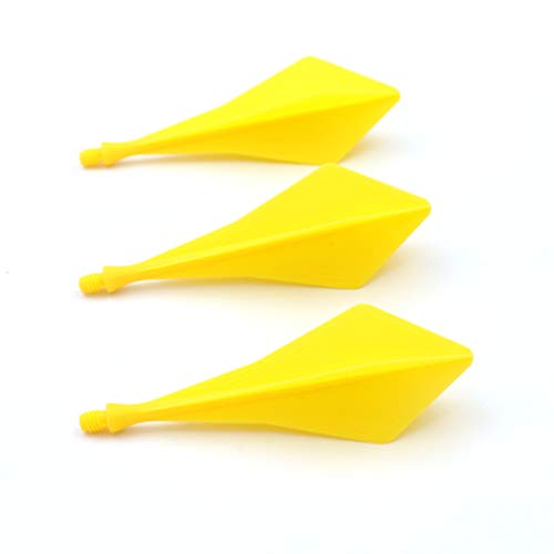 CUESOUL TRAJ AK8 New Integrated Dart Flights and Shafts Wave Shape,Very Slim Dart Flight 3 Sets - color: Diamond Shape-Yellow