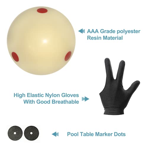 Pro-Cup Pool Cue Ball 2-1/4 Inch,Standard Pool Ball Billiard Cue Ball with 6 Red Dots,Pool Table Accessories for Billiards Game - color: Red dots cue ballx2pcs