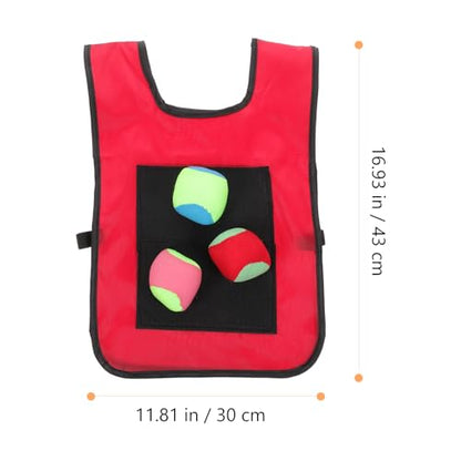 balacoo 12-Piece Kids Sticky Ball Vest Set – 10 Soft Fleece Balls & 2 Self-Stick Vests, Motor-Skill Dodgeball Game for Indoor/Outdoor Parties, Ages 3+