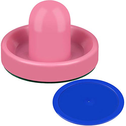 ONE250 Air Hockey Pushers and Red Air Hockey Pucks, Goal Handles Paddles Replacement Accessories for Game Tables (4 Striker, 4 Puck Pack) - color: Pink