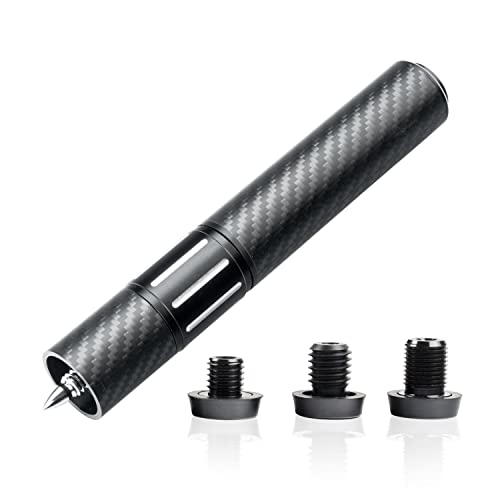 KONLLEN Pool Cue Extension with 3 Bumpers Carbon Fiber Billiards Cue Extension Billiard Accessories for Pool Sticks - color: Adjustable Frosted Extension