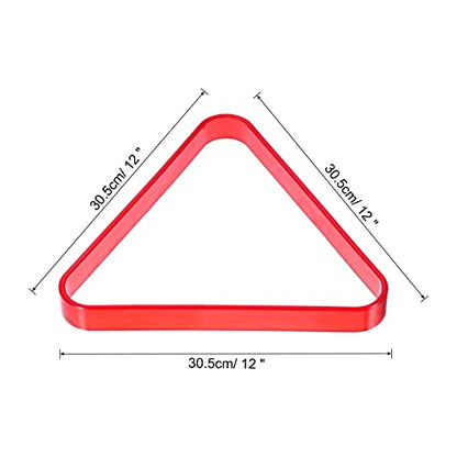 PATIKIL Pool Triangle Rack, Plastic Billiard 8-Ball Triangle Racks Pool Table Accessory for Pool Balls - color: Red