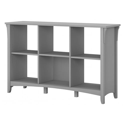 Bush Home Salinas 6 Cube Organizer in Cape Cod Gray, Office Storage Solution, Home Organizer with Open Shelving, Compact Unit for Books and Supplies - color: Cape Cod Gray