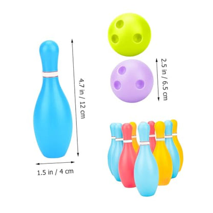 2Sets Bowling Durable Bowling Kit for Pins Balls Fun Interactive Activity for Boys for Kindergarten Play and Parties