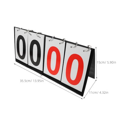 POPETPOP Portable Tabletop Scoreboard with Dual Tone Flip Display Manual Score Counter for Basketball Table Tennis Cornhole and Multi-Sport Game Nights Plastic Construction with Stable Desk