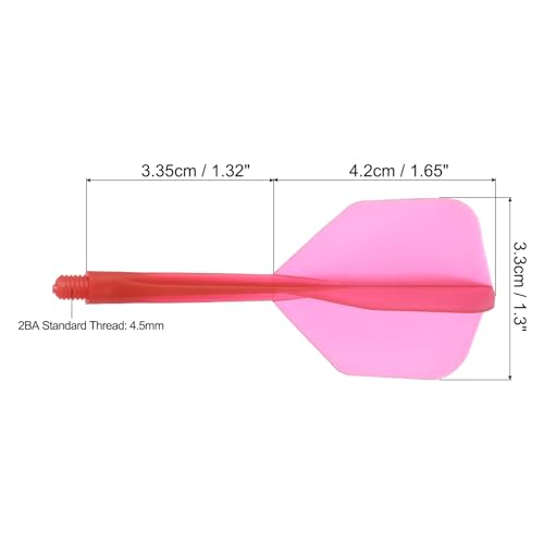 PATIKIL Integrated Dart Shaft & Flights, Pack Lightweight Plastic Dart Flight Set - color: Red