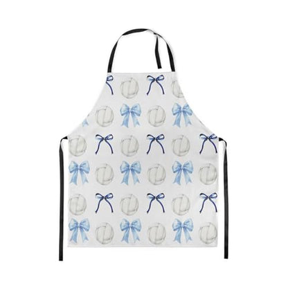 Manfei Blue Bowknot Kids Kitchen Apron - color: Dreamy Blue