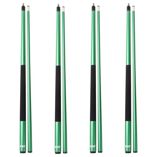GSE Games & Sports Expert 58" 2-Piece Fiberglass Graphite Composite Billiard Pool Cue Sticks (Several Colors Available, Weight from 18oz, 19oz, 20oz, 21oz) - color: Matte Green, style: set of 4