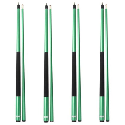 GSE Games & Sports Expert 58" 2-Piece Fiberglass Graphite Composite Billiard Pool Cue Sticks (Several Colors Available, Weight from 18oz, 19oz, 20oz, 21oz) - color: Matte Green, style: set of 4