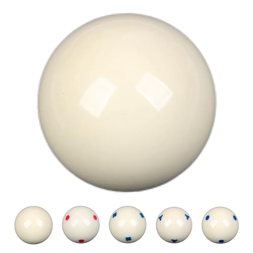 2-1/4" White Cue Balls for Pool Table,57.2mm Billiard White Ball,Red or Blue 6 Dot AAA-Grade Billard Balls,6 oz Pool Ball,A Variety of cue Balls are Available. - color: White