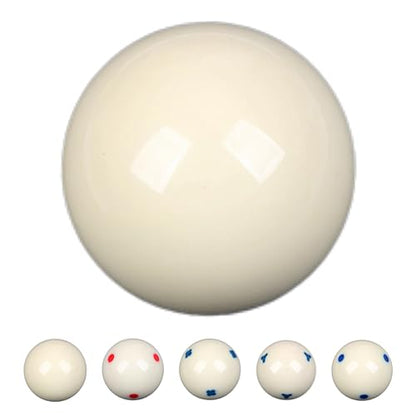 2-1/4" White Cue Balls for Pool Table,57.2mm Billiard White Ball,Red or Blue 6 Dot AAA-Grade Billard Balls,6 oz Pool Ball,A Variety of cue Balls are Available. - color: White