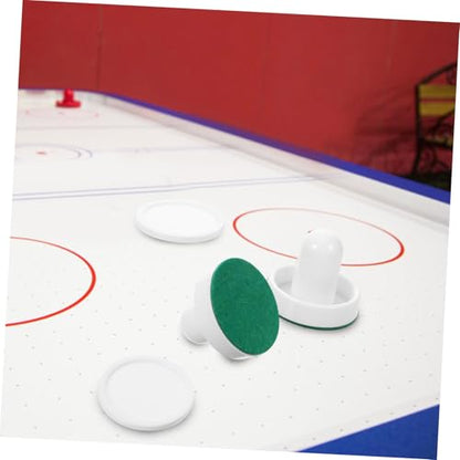 VICASKY Table Ice Hockey Pucks and Replacement Accessories for Home Air Hockey Tables Durable White Mallets with Felt Grip and Pucks for Competitive Game Rooms