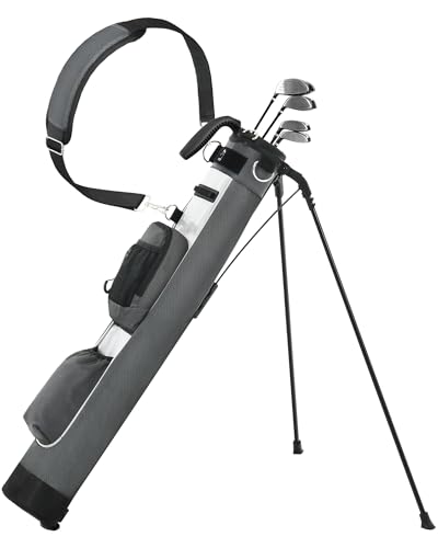 Golf Lightweight Stand Bag, Portable Golf Carry Bag with Insulated Cooler Pocket, Easy to Carry and Ideal for Driving Range, Pitch n Putt, Par 3, Executive Courses - color: Gray