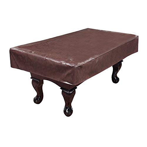 Hathaway 7 Foot Pool Table Cover Fitted – Brown Leatherette Billiard Table Cover with Cotton Lining and Reinforced Seams – Dust and Spill Protection for Game Room Tables