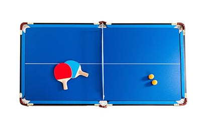 RACK Crux 55-inch Folding Billiard/Pool Table – Portable, Space-Saving Foldable Design - style: Blue 3-in-1 Multi Game