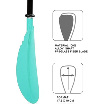 Karltion Kayak Paddle - Adjustable 2 Pieces Aluminum Alloy Shaft with Glass Fiber Blade for Surfing,Oar Fishing Easy Packable Travel - color: Mint Green, size: 86"-1 paddle