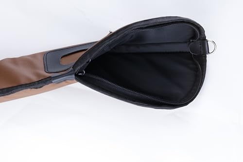 Billiard Pool Stick Bag,1 X 1 PU Pool Cue Cases,Soft 2-Piece Pool Stick Case, Pool Table Accessories（Available in 2 Colors） - color: Brown