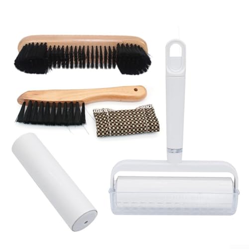 Billiard Table Cleaning Kit, Pool Table Brush Set With Cue Shaft Cleaner Tool, Sticky Lint Roller For Felt, Rail Brush For Poker Table Maintenance(Brown)