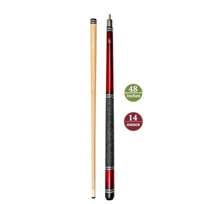 ASKA Pool Cue Stick – Irish Linen Wrap, Decorative Ring Design, Hard Rock Maple Shaft, 13 mm Hard Leather Tip, 5/16x18 Joint, Billiard Cue - size: 48-"