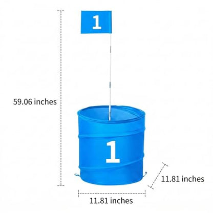 Blue Chipping Mat for Short Game, 30x30x150cm Portable Target with Carry Bag, Fun Games for Indoor and Outdoor Use, 9-Bucket Set - style: 9-bucket set